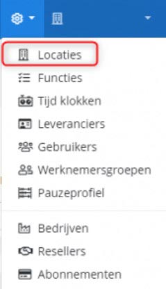 Locaties instellingen menu Consilio